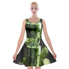 Drink Spinach Smooth Apple Ginger Velvet Skater Dress by Ndabl3x