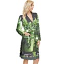 Drink Spinach Smooth Apple Ginger Long Sleeve Velvet Robe View3