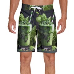 Drink Spinach Smooth Apple Ginger Men s Beach Shorts by Ndabl3x