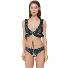 Neuron Network Low Cut Ruffle Edge Bikini Set by Ndabl3x