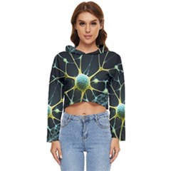 Neuron Network Women s Lightweight Cropped Hoodie