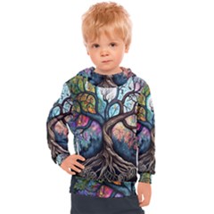 Tree Colourful Kids  Hooded Pullover by Ndabl3x