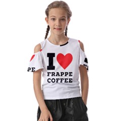 I Love Frappe Coffee Kids  Butterfly Cutout Tee by ilovewhateva