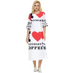 I Love Macchiato Coffee Double Cuff Midi Dress by ilovewhateva