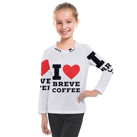 I Love Breve Coffee Kids  Long Mesh Tee by ilovewhateva