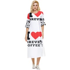 I Love Breve Coffee Double Cuff Midi Dress by ilovewhateva