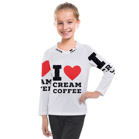 I Love Cream Coffee Kids  Long Mesh Tee by ilovewhateva