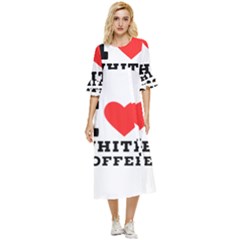 I Love White Coffee Double Cuff Midi Dress by ilovewhateva