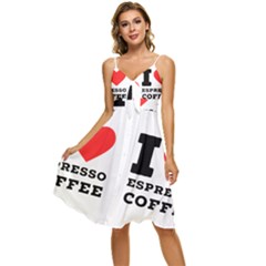 I Love Espresso Coffee Sleeveless Tie Front Chiffon Dress by ilovewhateva