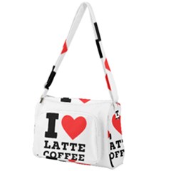 I Love Latte Coffee Front Pocket Crossbody Bag by ilovewhateva