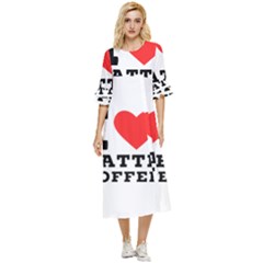 I Love Latte Coffee Double Cuff Midi Dress by ilovewhateva