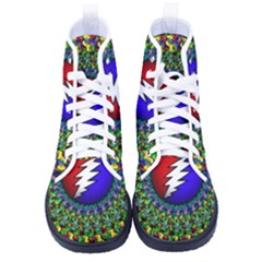 Grateful Dead Pattern Kid s High-top Canvas Sneakers by Wav3s