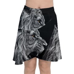 Angry Male Lion Roar Chiffon Wrap Front Skirt by Wav3s