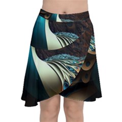 Peacock Bird Feathers Plumage Colorful Texture Abstract Chiffon Wrap Front Skirt by Wav3s