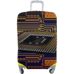 Processor Cpu Board Circuit Luggage Cover (large) by Wav3s