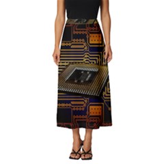 Processor Cpu Board Circuit Classic Midi Chiffon Skirt by Wav3s