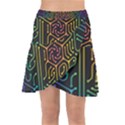 Circuit Hexagonal Geometric Pattern Background Pattern Wrap Front Skirt View1