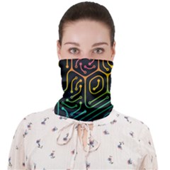 Circuit Hexagonal Geometric Pattern Background Pattern Face Covering Bandana (adult) by Wav3s