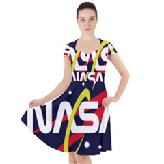 Nasa Insignia Cap Sleeve Midi Dress by Wav3s