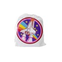 Badge-patch-pink-rainbow-rocket Drawstring Pouch (Medium) View2