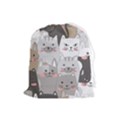 Cute Cats Seamless Pattern Drawstring Pouch (Large) View1