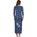 Cat-cosmos-cosmonaut-rocket Long Sleeve Longline Maxi Dress View4