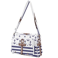 Anchor-background-design Front Pocket Crossbody Bag by Wav3s