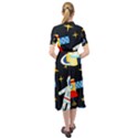 Space Seamless Pattern Keyhole Neckline Chiffon Dress View2