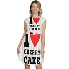 I Love Cherry Cake Cap Sleeve High Waist Dress by ilovewhateva