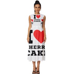 I Love Cherry Cake Sleeveless Round Neck Midi Dress by ilovewhateva