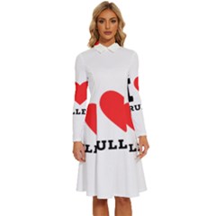 I Love Cruller Long Sleeve Shirt Collar A-line Dress by ilovewhateva