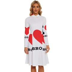 I Love Ambrosia Long Sleeve Shirt Collar A-line Dress by ilovewhateva