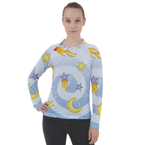 Science Fiction Outer Space Women s Pique Long Sleeve Tee by Ndabl3x