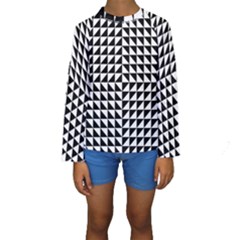 Optical Illusion Black Kids  Long Sleeve Swimwear by Ndabl3x