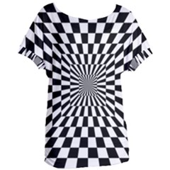 Optical Illusion Chessboard Tunnel Women s Oversized Tee by Ndabl3x