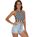 Optical Illusion Chessboard Tunnel Backless Halter Cami Shirt View3