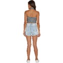 Optical Illusion Chessboard Tunnel Backless Halter Cami Shirt View4