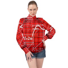 Geometry Mathematics Cube High Neck Long Sleeve Chiffon Top by Ndabl3x