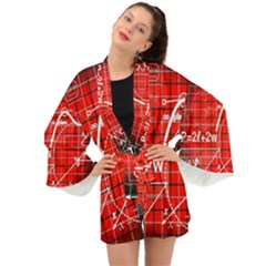 Geometry Mathematics Cube Long Sleeve Kimono by Ndabl3x