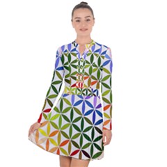 Mandala Rainbow Colorful Long Sleeve Panel Dress by Ndabl3x