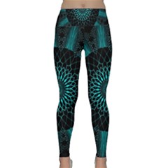 Ornament District Turquoise Lightweight Velour Classic Yoga Leggings by Ndabl3x