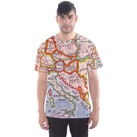 Map Europe Globe Countries States Men s Sport Mesh Tee by Ndabl3x