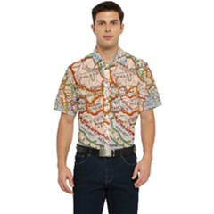 Map Europe Globe Countries States Men s Short Sleeve Pocket Shirt  by Ndabl3x