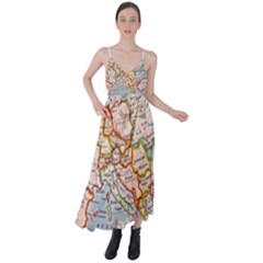 Map Europe Globe Countries States Tie Back Maxi Dress by Ndabl3x