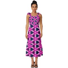 Digital Art Artwork Abstract Tie-strap Tiered Midi Chiffon Dress by Ndabl3x