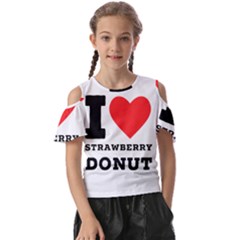 I Love Strawberry Donut Kids  Butterfly Cutout Tee by ilovewhateva