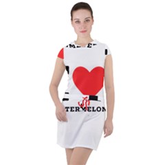 I Love Watermelon  Drawstring Hooded Dress by ilovewhateva