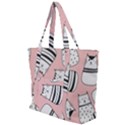 Cute Cats Cartoon Seamless-pattern Zip Up Canvas Bag View1