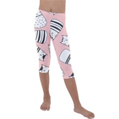 Cute Cats Cartoon Seamless-pattern Kids  Lightweight Velour Capri Leggings  by Vaneshart