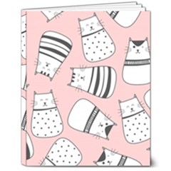 Cute Cats Cartoon Seamless-pattern 8  X 10  Softcover Notebook by Vaneshart